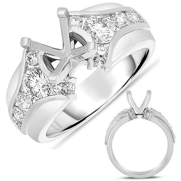 This Engagement Ring  is available in 14K White Gold. There are a total of 16 stones. There are Rounds with a total carat weight of 0.97 set in a Channel Set setting.