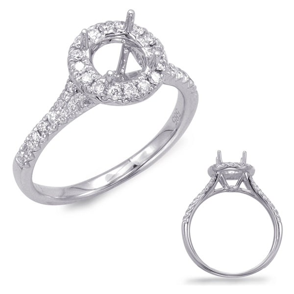 This Engagement Ring  is available in 14K White Gold. There are a total of 42 stones. There are Rounds with a total carat weight of 0.31 set in a Micro Prong|Prong Set setting.