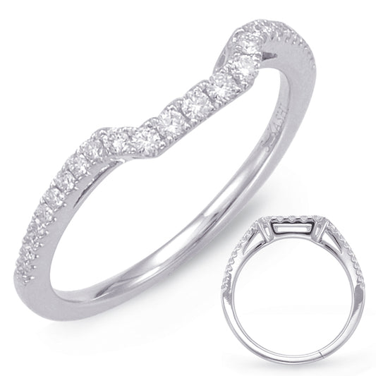 This Band is available in 14K White Gold. There are a total of 27 stones. There are Round with a total carat weight of 0.19 set in a Micro Prong setting.