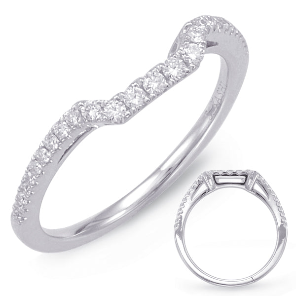 This Band is available in 14K White Gold. There are a total of 27 stones. There are Round with a total carat weight of 0.19 set in a Micro Prong setting.