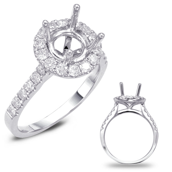 This Engagement Ring  is available in 14K White Gold. There are a total of 32 stones. There are Rounds with a total carat weight of 0.29 set in a Micro Prong setting.