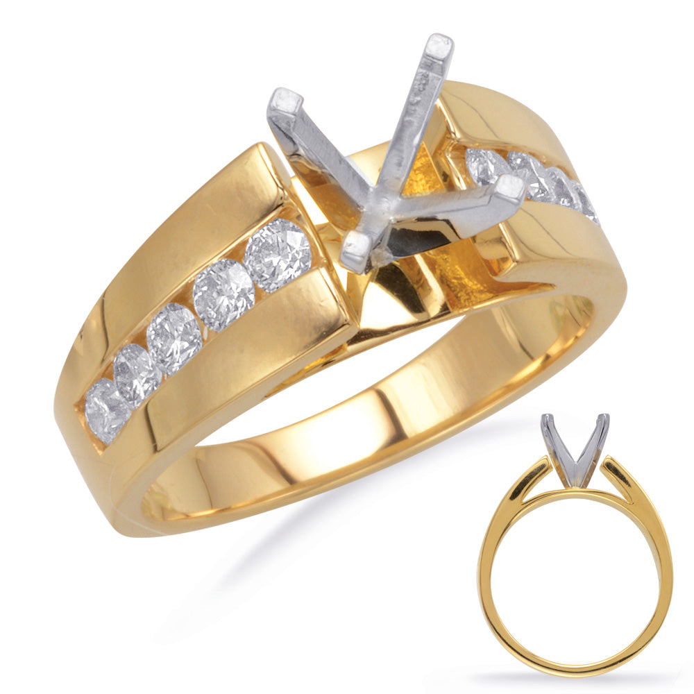 This Engagement Ring  is available in 14K Yellow Gold. There are a total of 10 stones. There are Rounds with a total carat weight of 0.67 set in a Channel Set setting.