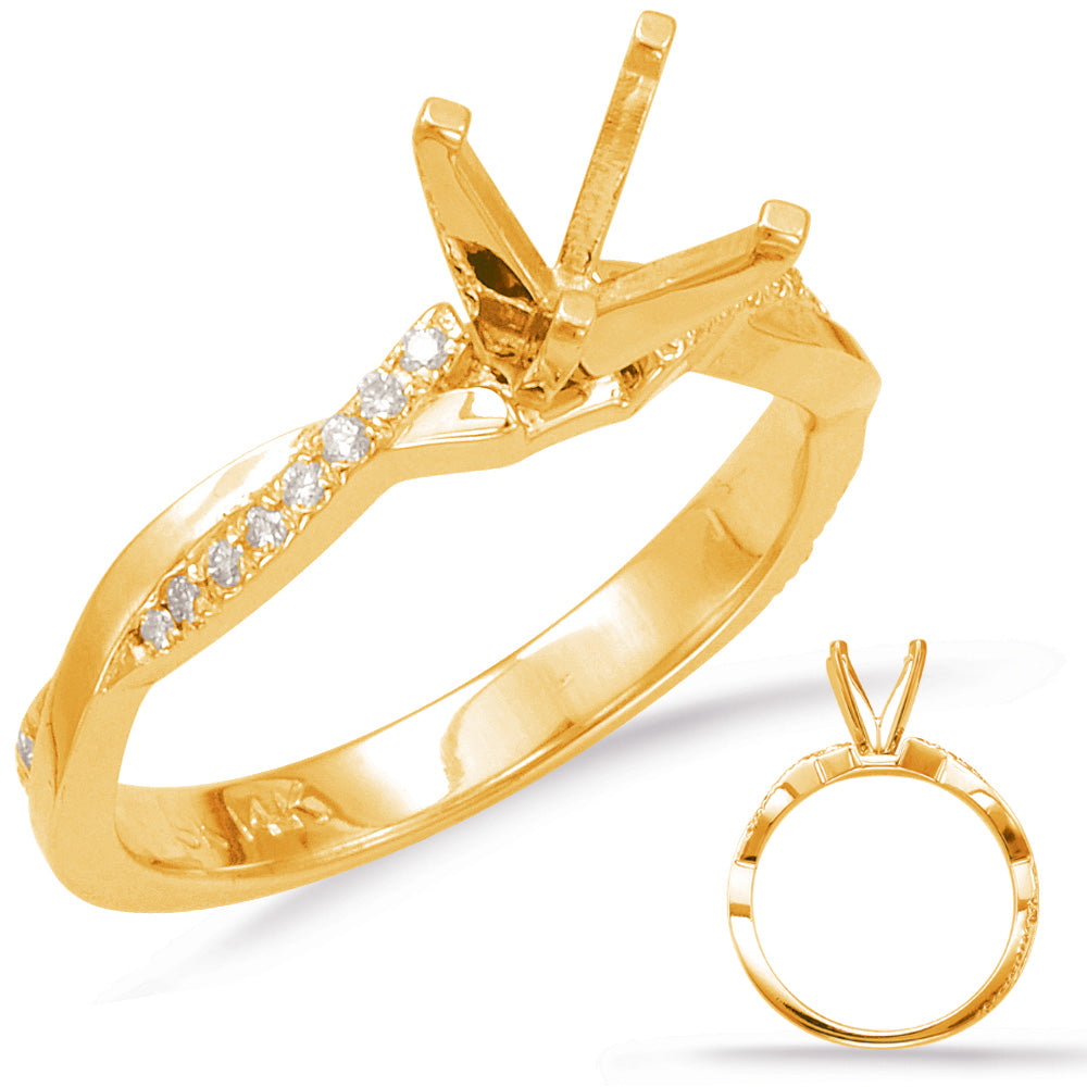 This Engagement Ring  is available in 14K Yellow Gold. There are a total of 30 stones. There are Rounds with a total carat weight of 0.15 set in a Micro Prong setting.