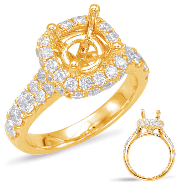 This Engagement Ring  is available in 14K Yellow Gold. There are a total of 46 stones. There are Rounds with a total carat weight of 1.68 set in a Micro Pave|Micro Prong|Prong Set setting.