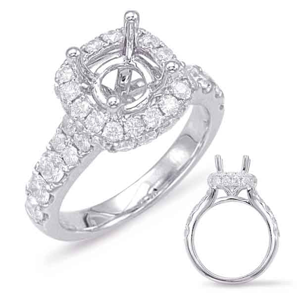 This Engagement Ring  is available in 14K White Gold. There are a total of 46 stones. There are Rounds with a total carat weight of 2.07 set in a Micro Pave|Micro Prong|Prong Set setting.