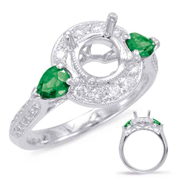 This Engagement Ring  is available in 14K White Gold. There are a total of 36 stones. There are Rounds with a total carat weight of 0.35 set in a Micro Pave|Prong Set setting.
