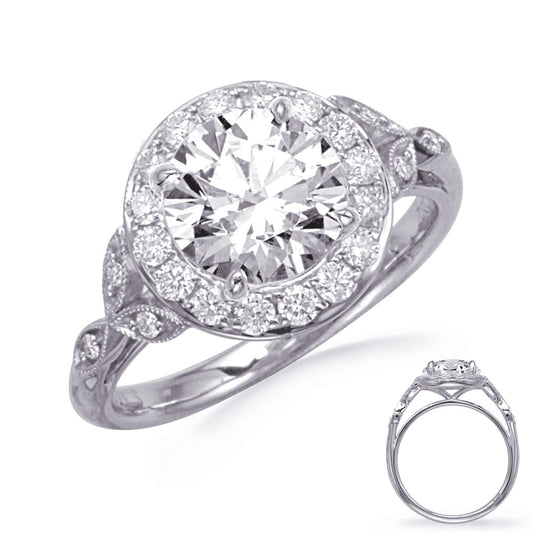 This Engagement Ring  is available in 14K White Gold. There are a total of 22 stones. There are Rounds with a total carat weight of 0.21 set in a Micro Pave|Micro Prong setting.