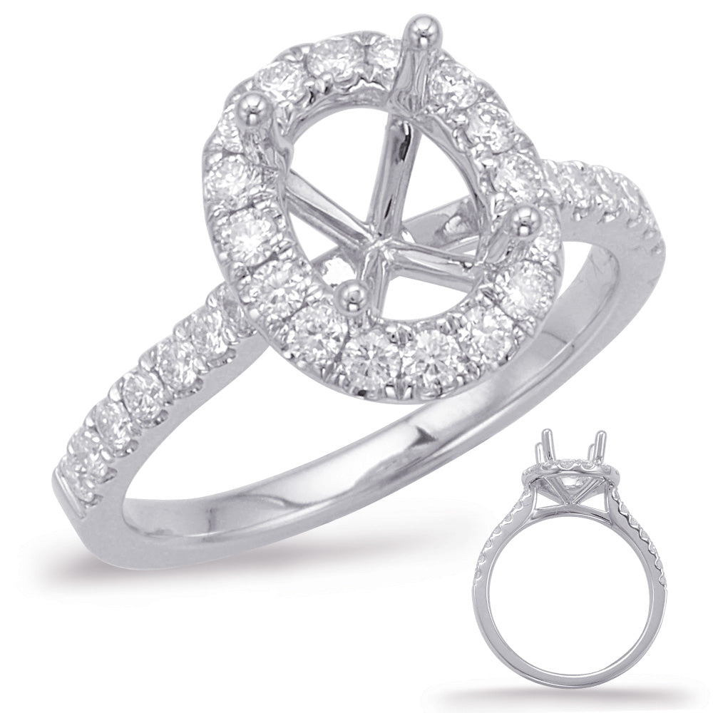 This Engagement Ring  is available in 14K White Gold. There are a total of 30 stones. There are Rounds with a total carat weight of 0.95 set in a Prong Set setting.