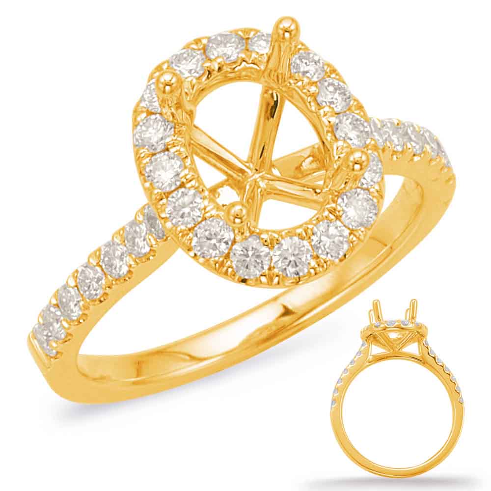 This Engagement Ring  is available in 14K Yellow Gold. There are a total of 32 stones. There are Rounds with a total carat weight of 0.42 set in a Prong Set setting.
