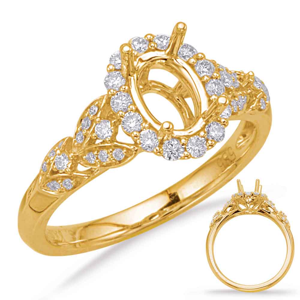 This Engagement Ring  is available in 14K Yellow Gold. There are a total of 40 stones. There are Rounds with a total carat weight of 0.33 set in a Micro Prong|Prong Set|Shared Prongs setting.