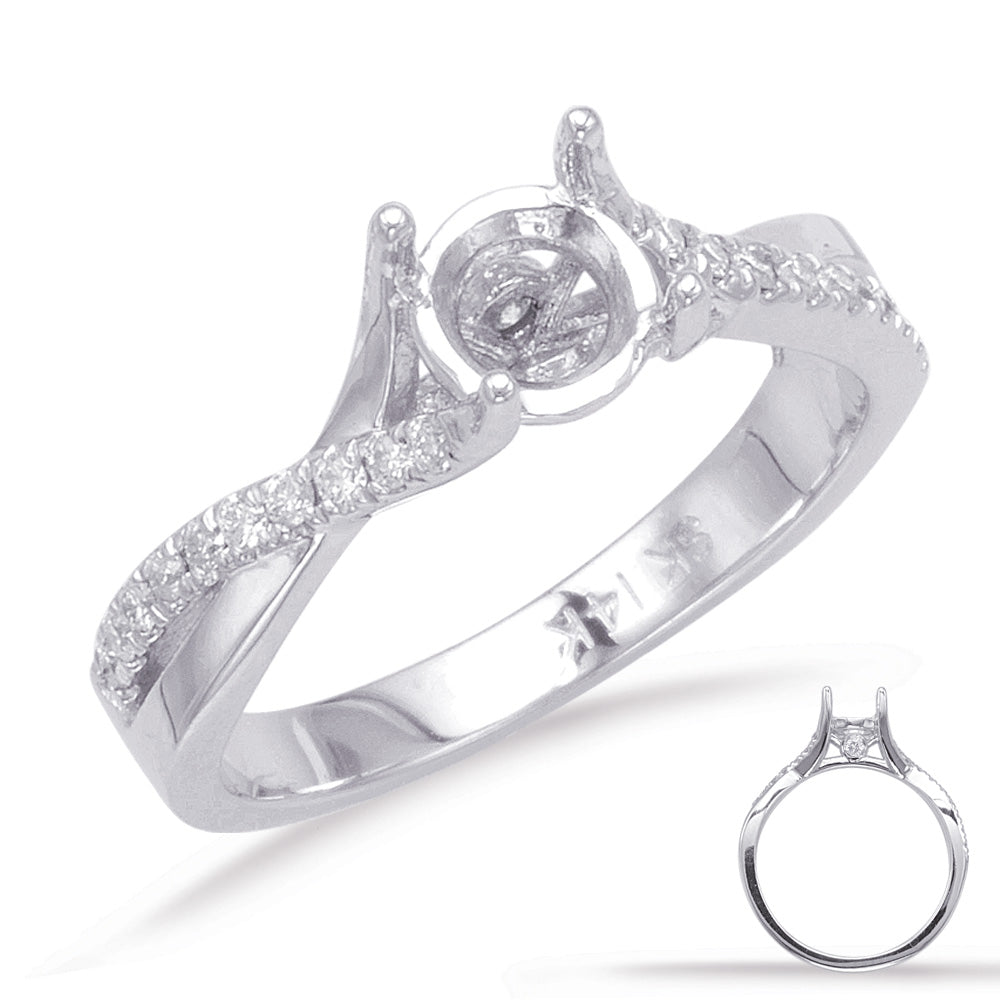 This Engagement Ring  is available in 14K White Gold. There are a total of 22 stones. There are Rounds with a total carat weight of 0.21 set in a Bezel Set|Micro Prong setting.