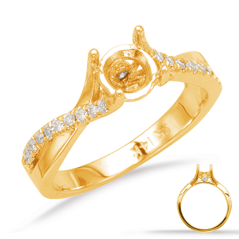 This Engagement Ring  is available in 14K Yellow Gold. There are a total of 22 stones. There are Rounds with a total carat weight of 0.21 set in a Bezel Set|Micro Prong setting.