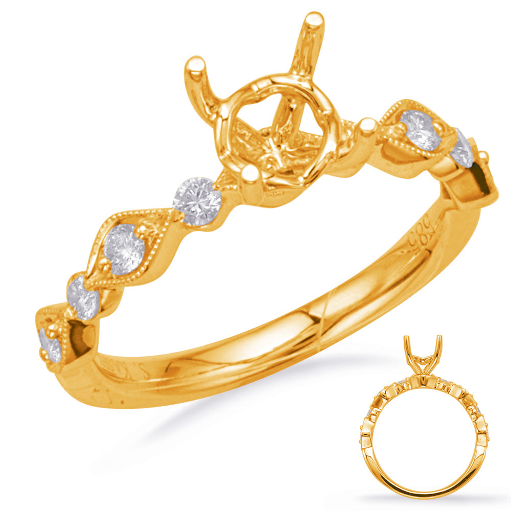 This Engagement Ring  is available in 14K Yellow Gold. There are a total of 8 stones. There are Rounds with a total carat weight of 0.3 set in a Prong Set setting.