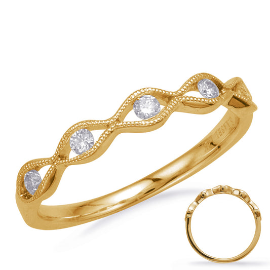 This Band is available in 14K Yellow Gold. There are a total of 5 stones. There are Round with a total carat weight of 0.16 set in a Channel Set setting.