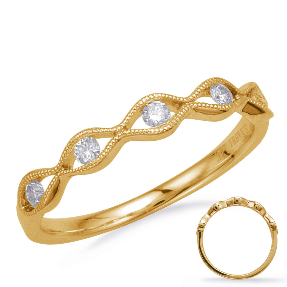 This Band is available in 14K Yellow Gold. There are a total of 5 stones. There are Round with a total carat weight of 0.16 set in a Channel Set setting.