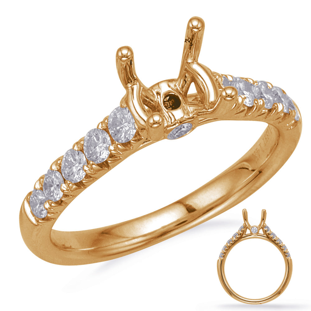 This Engagement Ring  is available in 14K Yellow Gold. There are a total of 12 stones. There are Rounds with a total carat weight of 0.49 set in a Bezel Set|Micro Prong setting.