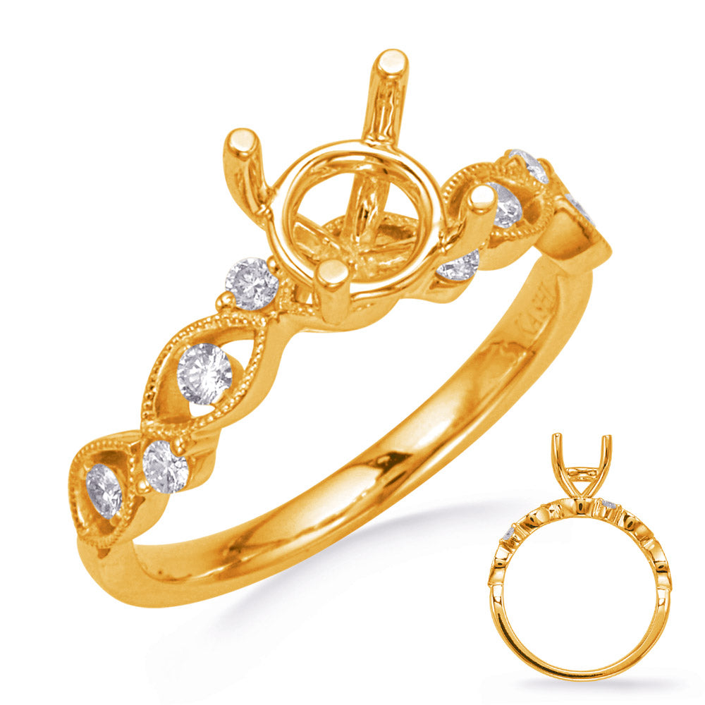 This Engagement Ring  is available in 14K Yellow Gold. There are a total of 8 stones. There are Rounds with a total carat weight of 0.2 set in a Channel Set|Prong Set setting.