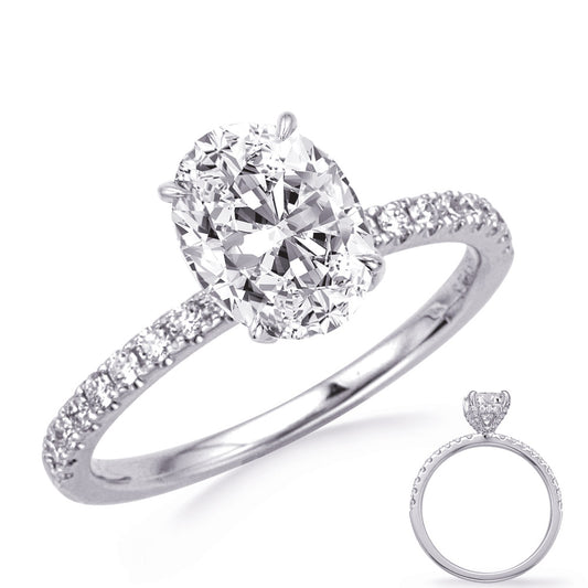 This Engagement Ring  is available in 14K White Gold. There are a total of 54 stones. There are Rounds with a total carat weight of 0.31 set in a Micro Prong setting.