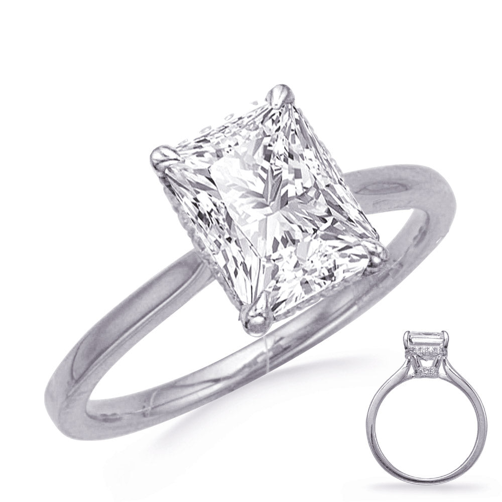 This Engagement Ring  is available in 14K White Gold. There are a total of 36 stones. There are Rounds with a total carat weight of 0.34 set in a Micro Prong setting.