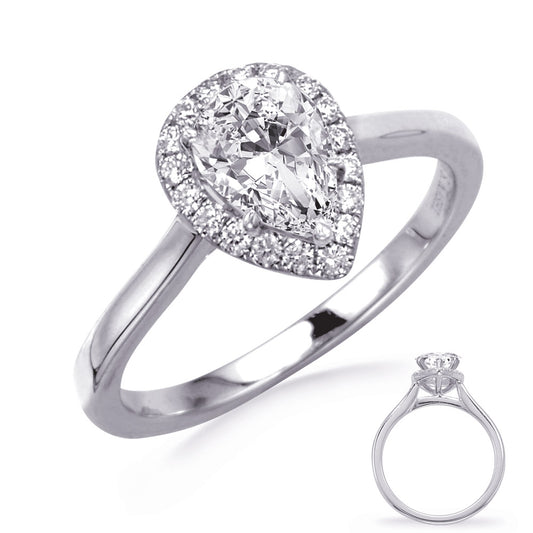 This Engagement Ring  is available in 14K White Gold. There are a total of 20 stones. There are Rounds with a total carat weight of 0.2 set in a Micro Prong setting.