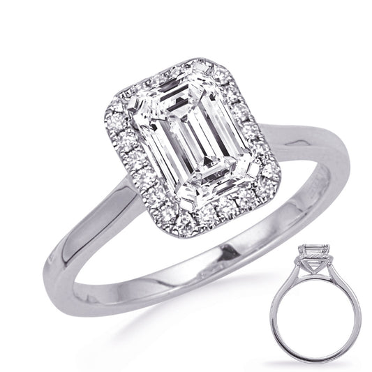 This Engagement Ring  is available in 14K White Gold. There are a total of 28 stones. There are Rounds with a total carat weight of 0.27 set in a Prong Set setting.