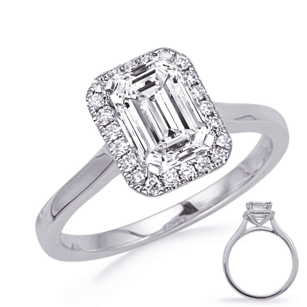 This Engagement Ring  is available in 14K White Gold. There are a total of 28 stones. There are Rounds with a total carat weight of 0.27 set in a Prong Set setting.