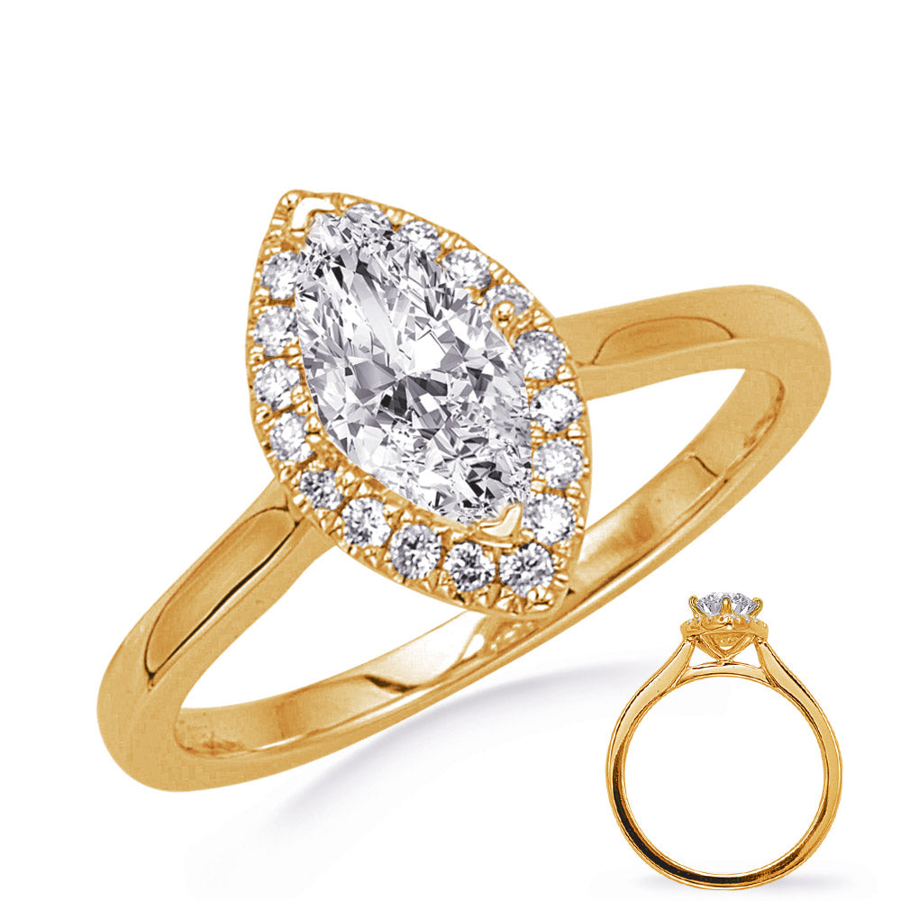 This Engagement Ring  is available in 14K Yellow Gold. There are a total of 20 stones. There are Rounds with a total carat weight of 0.19 set in a Prong Set setting.