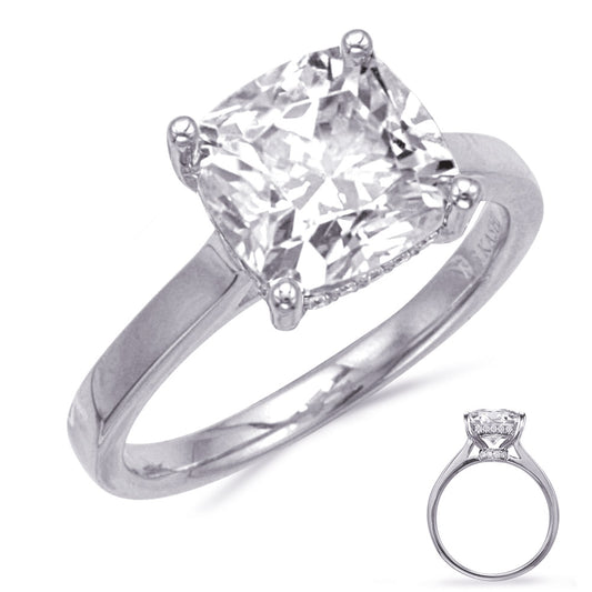 This Engagement Ring  is available in 14K White Gold. There are a total of 28 stones. There are Rounds with a total carat weight of 0.15 set in a Micro Prong setting.