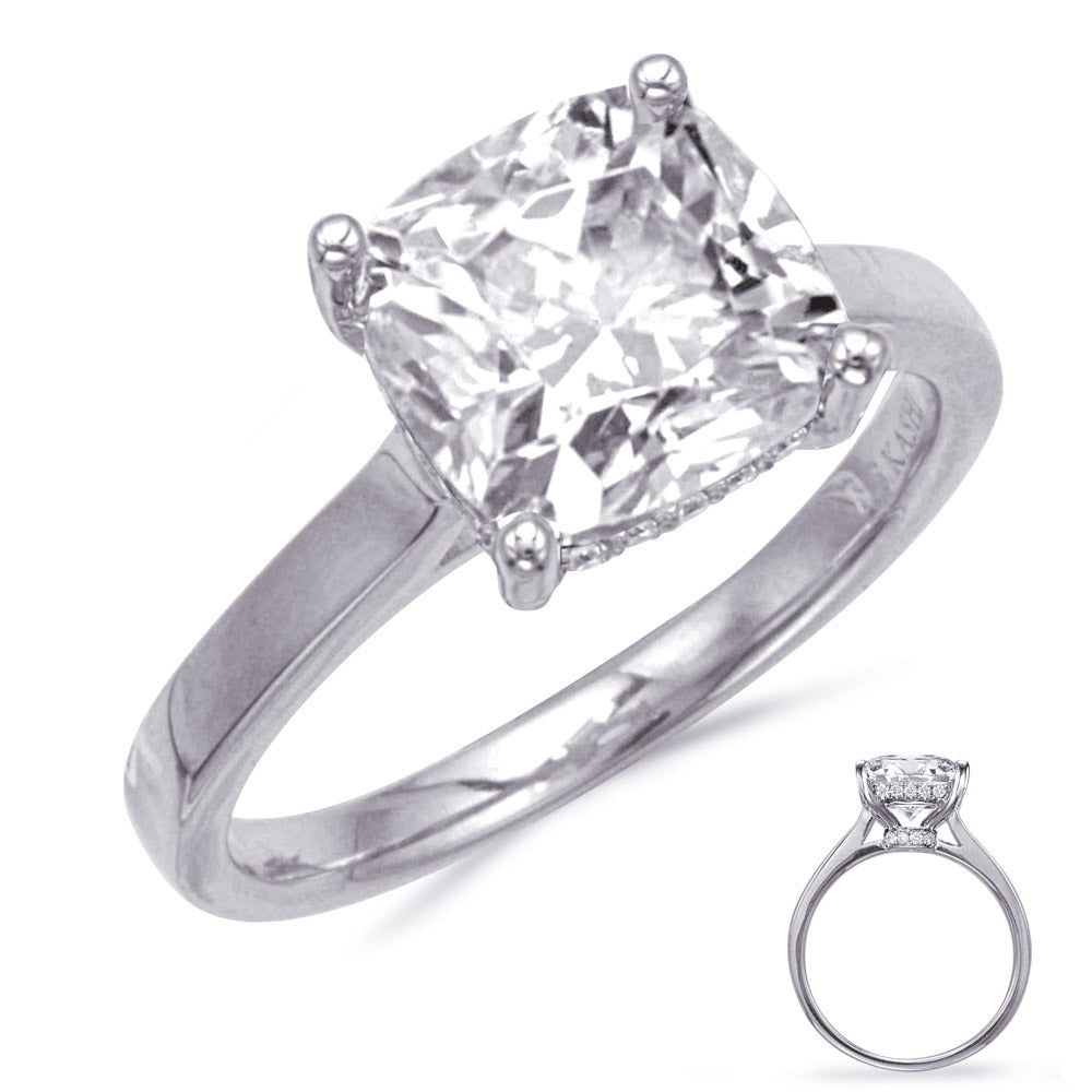 This Engagement Ring  is available in 14K White Gold. There are a total of 28 stones. There are Rounds with a total carat weight of 0.15 set in a Micro Prong setting.