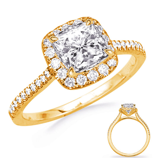 This Engagement Ring  is available in 14K Yellow Gold. There are a total of 42 stones. There are Rounds with a total carat weight of 0.24 set in a Micro Prong setting.
