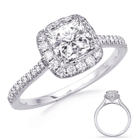 This Engagement Ring  is available in 14K White Gold. There are a total of 40 stones. There are Rounds with a total carat weight of 0.34 set in a Micro Prong setting.