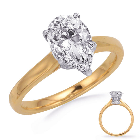 This Engagement Ring  is available in 14K Yellow & White Gold. There are a total of 24 stones. There are Rounds with a total carat weight of 0.13 set in a Micro Prong setting.