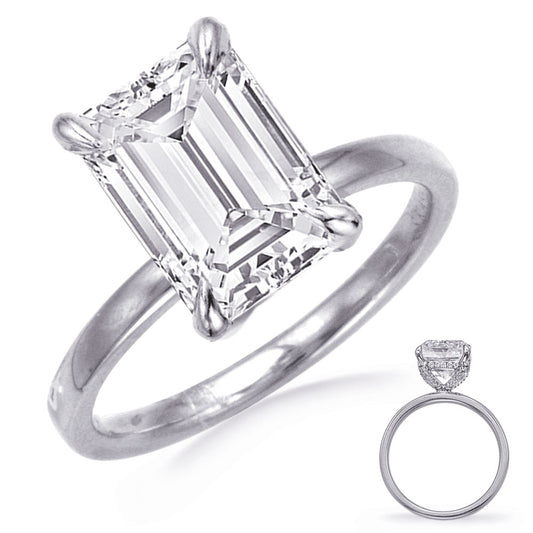 This Engagement Ring  is available in 14K White Gold. There are a total of 48 stones. There are Rounds with a total carat weight of 0.14 set in a Micro Prong setting.