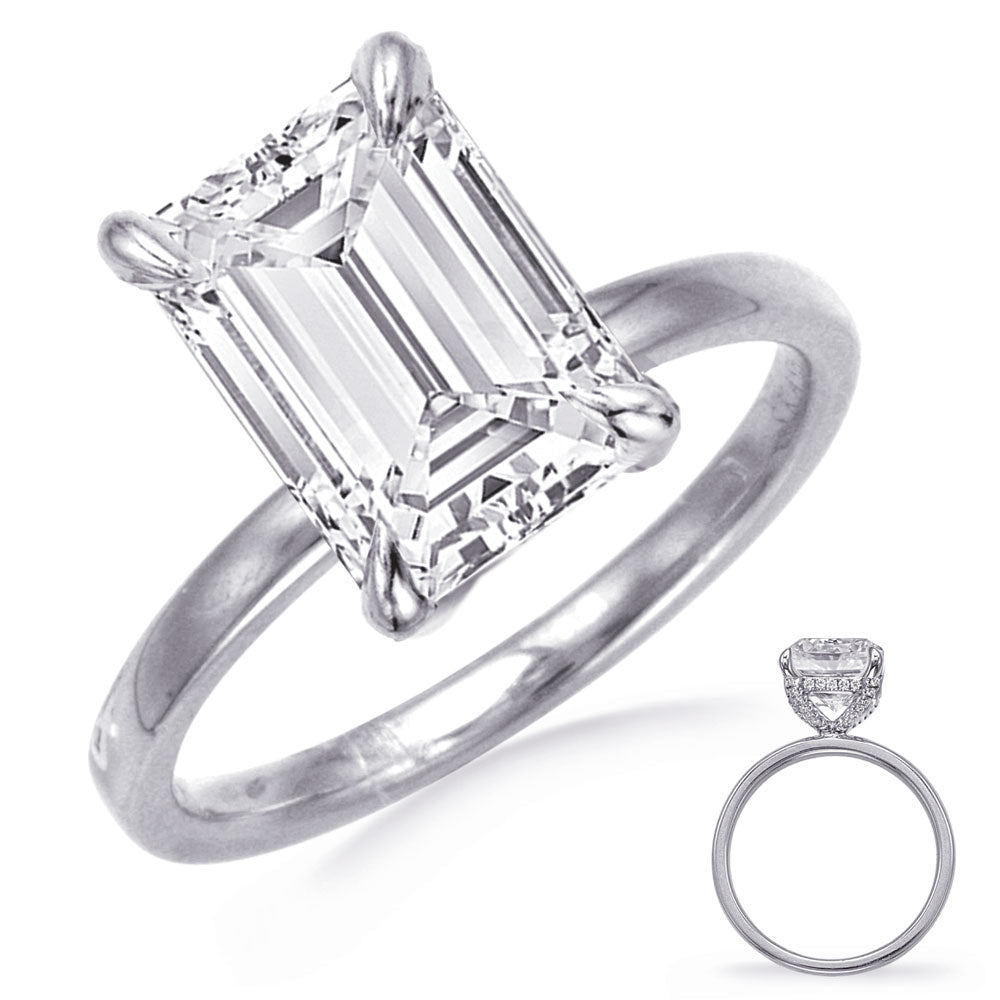 This Engagement Ring  is available in 14K White Gold. There are a total of 48 stones. There are Rounds with a total carat weight of 0.14 set in a Micro Prong setting.