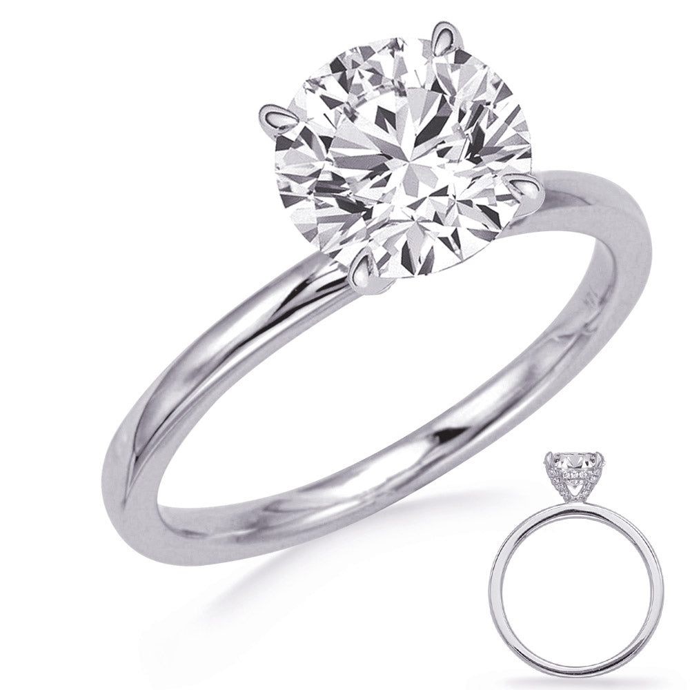 This Engagement Ring  is available in 14K White Gold. There are a total of 28 stones. There are Rounds with a total carat weight of 0.08 set in a Micro Prong setting.