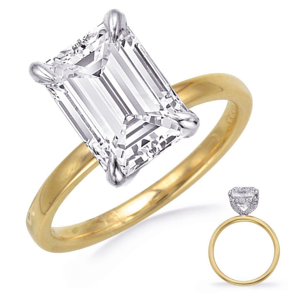 This Engagement Ring  is available in 14K Yellow & White Gold. There are a total of 40 stones. There are Rounds with a total carat weight of 0.12 set in a Micro Prong setting.