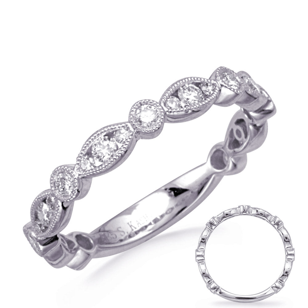 This Band is available in 14K White Gold. There are a total of 25 stones. There are Round with a total carat weight of 0.46 set in a Bezel Set|Channel Set setting.