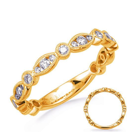 This Band is available in 14K Yellow Gold. There are a total of 25 stones. There are Round with a total carat weight of 0.46 set in a Bezel Set|Channel Set setting.