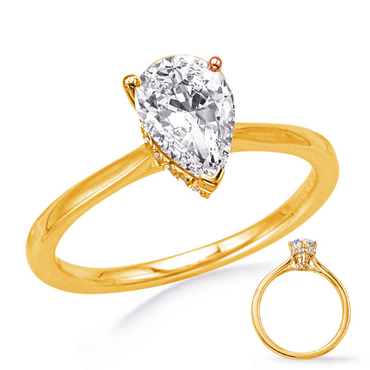 This Engagement Ring  is available in 14K Yellow Gold. There are a total of 26 stones. There are Rounds with a total carat weight of 0.09 set in a Micro Prong setting.
