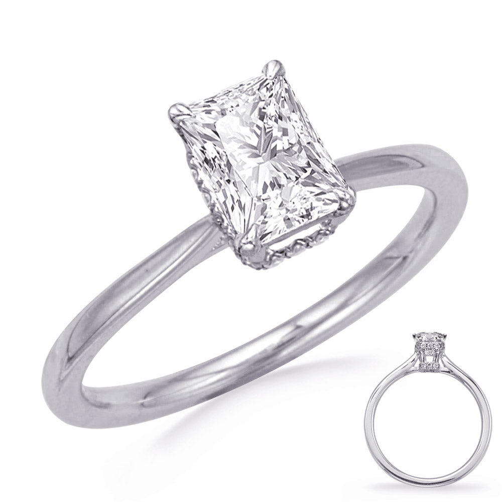 This Engagement Ring  is available in 14K White Gold. There are a total of 32 stones. There are Rounds with a total carat weight of 0.13 set in a Micro Prong setting.