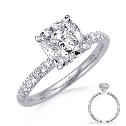 This Engagement Ring  is available in 14K White Gold. There are a total of 38 stones. There are Rounds with a total carat weight of 0.42 set in a Prong Set setting.