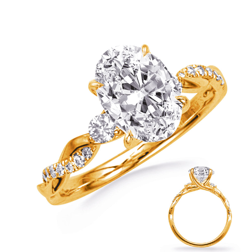 This Engagement Ring  is available in 14K Yellow Gold. There are a total of 18 stones. There are Rounds with a total carat weight of 0.2 set in a Micro Prong setting.