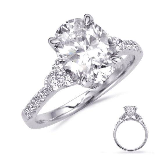 This Engagement Ring  is available in 14K White Gold. There are a total of 44 stones. There are Rounds with a total carat weight of 0.48 set in a Prong Set setting.