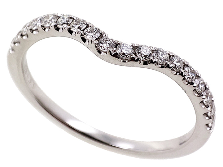 This Band is available in 14K White Gold. There are a total of 18 stones. There are Round with a total carat weight of 0.26 set in a Prong Set setting.