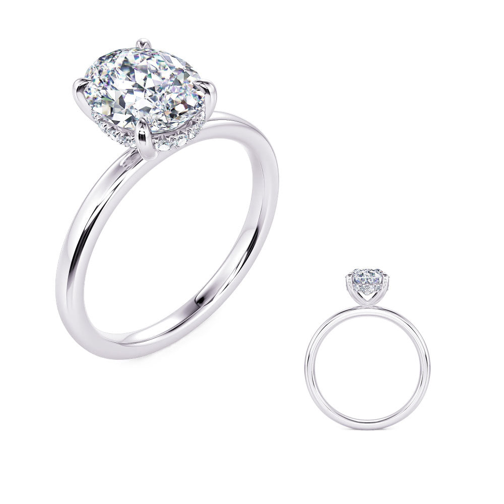 This Engagement Ring  is available in 14K White Gold. There are a total of 16 stones. There are Rounds with a total carat weight of 0.08 set in a Micro Prong setting.