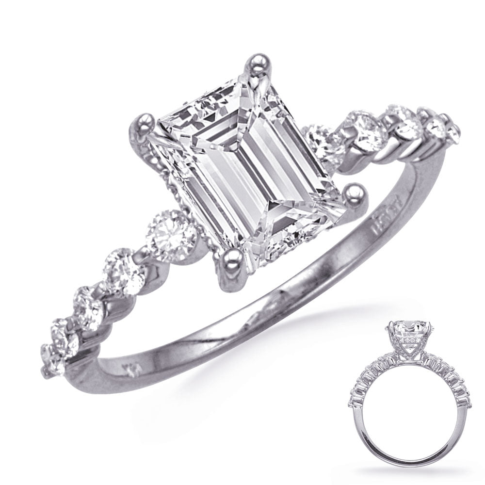 This Engagement Ring  is available in 14K White Gold. There are a total of 54 stones. There are Rounds with a total carat weight of 0.54 set in a  setting.