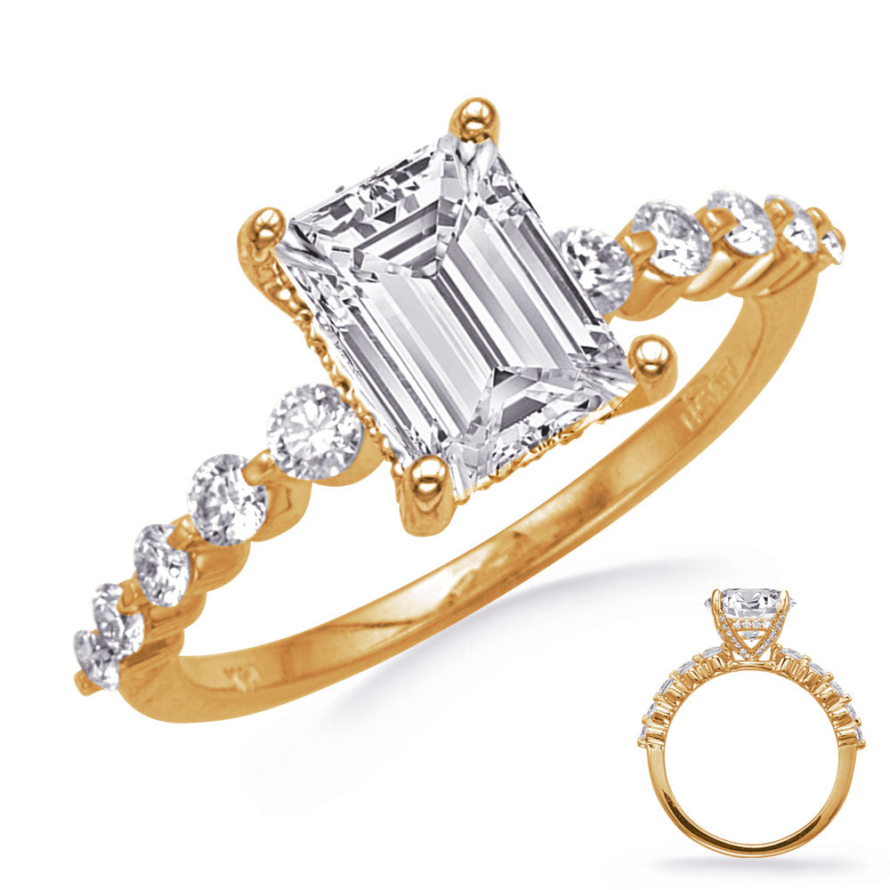 This Engagement Ring  is available in 14K Yellow Gold. There are a total of 54 stones. There are Rounds with a total carat weight of 0.54 set in a  setting.