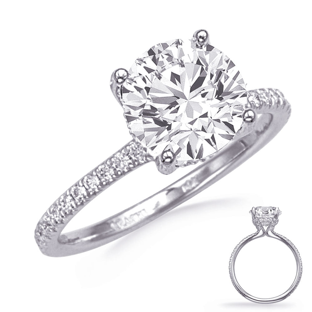 This Engagement Ring  is available in 14K White Gold. There are a total of 58 stones. There are Rounds with a total carat weight of 0.33 set in a  setting.