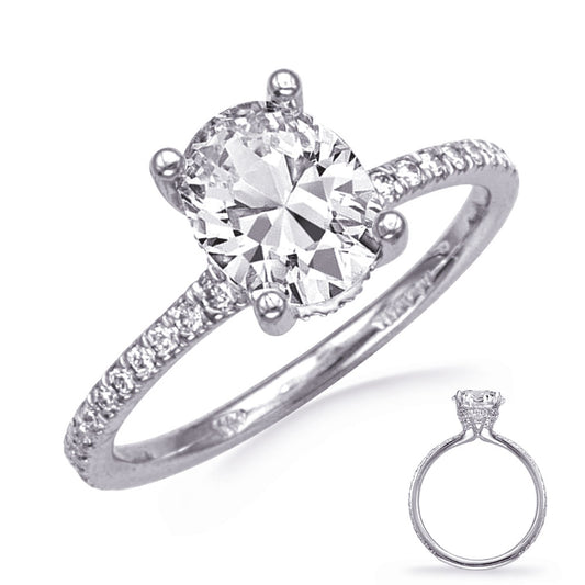 This Engagement Ring  is available in 14K White Gold. There are a total of 60 stones. There are Rounds with a total carat weight of 0.33 set in a  setting.