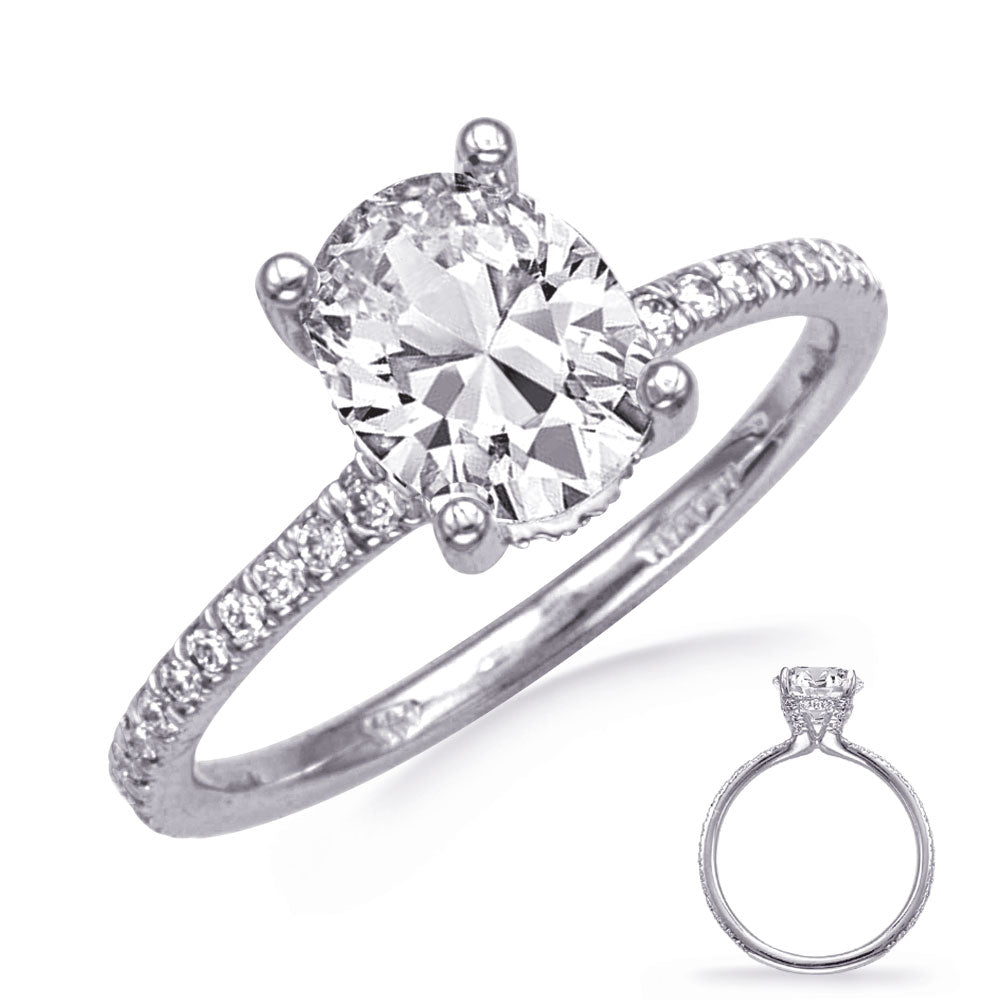 This Engagement Ring  is available in 14K White Gold. There are a total of 60 stones. There are Rounds with a total carat weight of 0.33 set in a  setting.